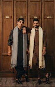 Ensemble Kurta Pajama Traditionnel pour Homme avec Châle, Couleur Unie, Coton, Vêtement Casual, Style Indien Pakistanais, Coupe Classique, Toutes Saisons - Product Image 6