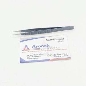 ที่หนีบขนตาแบบปลายแหลมแหนบสเตนเลสเคลือบผงสีเทา - Product Image 5