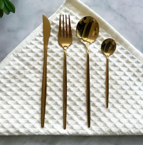 Classic Stainless Steel Cutlery <b>Set</b> <b>Mirror</b> Polish Teardrop Handle Flatware Wedding Utensils - Product Image 5