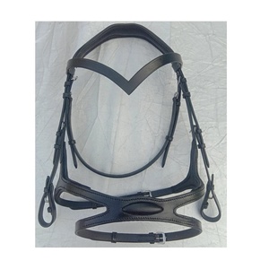 Brida para Caballo de Cuero Genuino al por Mayor, Negra, Forma de V, Portátil, Tamaño Personalizado, Modelo Internacional Rub 7860B, Proveedor Indio - Product Image 1