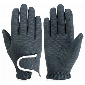 Cowhide Leather Riding Gloves Durable High Quality Excellent Grip Unisex Custom Logo Waterproof Full Finger Hook & <b>Loop</b> Closure - Product Image 5