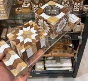 Precio de Venta caliente de fábrica ahueca hacia fuera Bakhoor Mubkhar quemador de incienso de madera al por mayor quemador Loban en forma de pirámide - Product Image 5