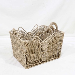 Eco Friendly Seagrass <b>Storage</b> <b>Basket</b> Butterfly Shape <b>Toy</b> Organizer Laundry <b>Basket</b> Nesting - Product Image 1
