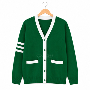 Abrigo de Punto Trenzado con Cuello Alto y Botones Grandes Estilo Vintage para Otoño/Invierno de Cosh International Sisterhood Sorority - Product Image 1