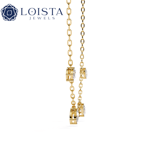 Collier en or jaune pour femme LOISTA avec diamant taille poire, bijoux minimalistes pour tous les jours, diamants blancs naturels - Product Image 3