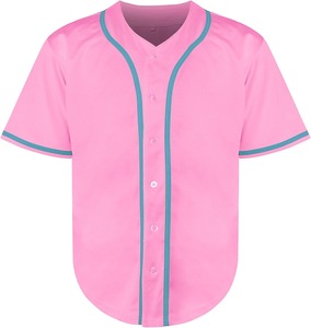 Blank Full Button Baseball Jersey Athletic Knit Breathable Short Sleeve Private Label Quick Dry <b>Vinyl</b> Printing - Product Image 2