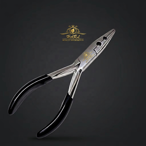 Alicates Profesionales de Acero Inoxidable de Doble Punta con Acabado Plateado y Agarre Suave, Multifunción, para Abrir y Cerrar Microperlas de Extensiones de Cabello - Product Image 1
