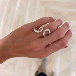 Wholesale Real 14k 18k <b>Gold</b> Lab Grown Diamond Jewelry Manufacturer Luxury <b>Set</b> Swirl Crossover <b>Ring</b> Minimalist Jewelry Supplier - Product Image 5