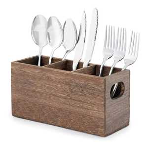 Organizzatore <span class=keywords><strong>per</strong></span> posate in legno artigianale con manico, porta posate multi-scomparto, contenitore rustico <span class=keywords><strong>per</strong></span> utensili da <span class=keywords><strong>cucina</strong></span> - Product Image 5