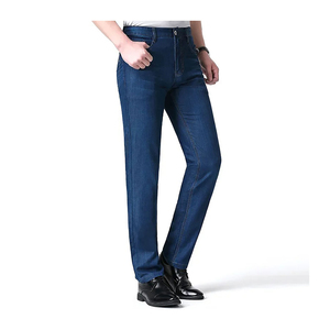 Jeans de Mezclilla Casuales de Cintura Alta para Hombre, Diseño Recto, Transpirables, Personalizables, para Venta al por Menor y al por Mayor - Product Image 1