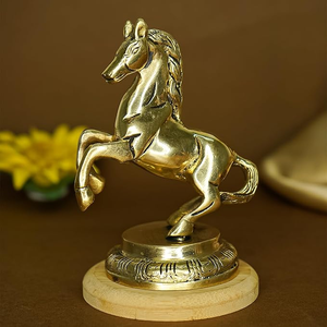 Estatua Decorativa de Caballo Dorado Master Flame, Figura de Latón de Lujo, Escultura de Mesa para Hogar, Oficina, Sala de Estar e Interiores - Product Image 3