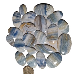 Cabochons en quartz shélite naturel de haute qualité, pierres précieuses en vrac pour la fabrication de bijoux, formes variées 20-45mm, 6-10g, évalués par un tiers - Product Image 5