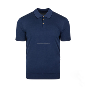 Chemise en tricot pour homme de haute qualité, col polo tricoté, pull à manches courtes de créateur, demi-zip 14, chemise pull - Product Image 3