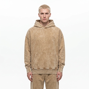 Sudadera con Capucha Extra Grande para Hombre, Verde Sólido, Felpa de Algodón, Informal, para Otoño, con Bolsillos, Corte Regular - Product Image 3