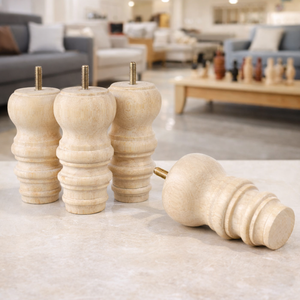 Pied de meuble robuste en bois massif tourné traditionnel pour canapé, lit, table, avec installation facile, fabricant OEM Binh Duong - Product Image 1