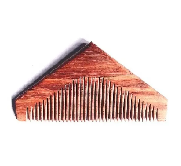 Triangle Hair & Beard Wooden Comb Eco Friendly High Quality Hand Crafted Wooden Hair Comb from India by Quality Handicrafts