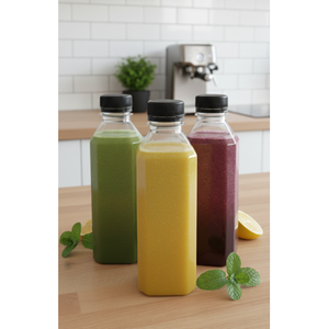 Botella Cuadrada de PET Transparente de 320 ml, Elegante y Resistente, para Té con Leche, Jugos y Bebidas Frías, con Tapa de Rosca, Superventas - Product Image 4