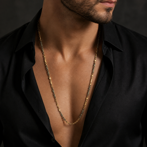 Collier chaîne à maillons en argent sterling 925 Namivaa VMS238 avec émail multicolore, style minimaliste moderne, pour homme, usage quotidien, finition polie. - Product Image 1