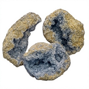 แร่ธรรมชาติเซเลสไทต์ คริสตัลจีโอด ตัวอย่างหินสำหรับการบำบัดด้วยคริสตัล เรกิ และการตกแต่งบ้าน - Product Image 1