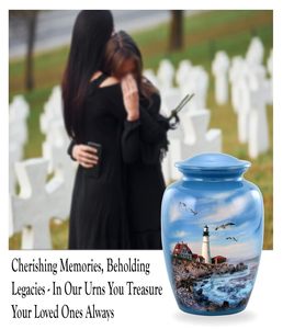 Urna Funeraria Lighthouse Urn Head, Urna de Cremación para Adultos, para Hombres y Mujeres, Color Azul Océano, Urnas Funerarias y Conmemorativas - Product Image 3
