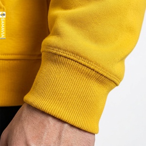Sweat-shirt à capuche jaune pour homme SAMAVIA, coupe classique, en molleton de coton, pull décontracté avec poche, idéal pour l'automne, vente en gros, fabricant - Product Image 4