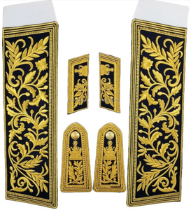 Custom Shoulder Badge Epaulettes Embroidered Rank Boards Personalized Uniform Shoulder Marks with Gold <b>Silver</b> Braid - Product Image 1