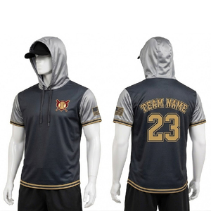 เสื้อเบสบอลมีฮู้ด ออกแบบเองได้ ราคาโรงงาน OEM ODM น้ำหนักเบา เสื้อผ้ากีฬาลำลอง ผู้ผลิต - Product Image 6
