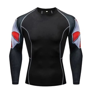 Chemise de surf pour homme, compression, manches longues, rashguard, haut de bain athlétique, impression numérique, séchage rapide, UPF50+, antibactérien - Product Image 1