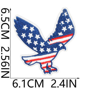 Patch brodé décoratif américain pour le Quatrième de Juillet, motif drapeau et torche du Jour de l'Indépendance, patch brodé pour sac, motif aigle - Product Image 3