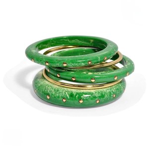 Juego de Brazaletes de Resina y Metal a Precio de Fábrica al por Mayor, Joyería Casual de Moda para Fiestas, Brazaletes de Resina, Regalos de Cumpleaños para Niñas - Product Image 2