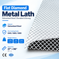 Matériaux de construction en gros : Treillis métallique expansé pour stuc, 1.75, 2.5, 3.4 lb/yd², treillis diamanté galvanisé 27"*96" ASTM C847
