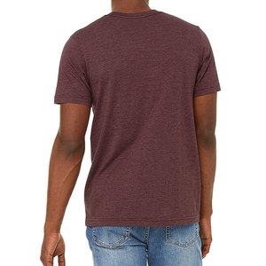 T-shirt à manches courtes col rond pour homme 100% coton Marron chiné Coupe classique Séchage rapide Respirant Fabrication Stonefield - Product Image 3