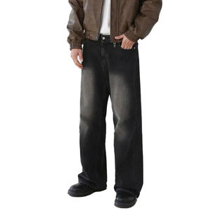 MEESAM LEATHER HOSIERY Jeans de mezclilla unisex 100% algodón de secado rápido, cintura alta, peso pesado, estilo vintage, corte regular, rectos, con relieve - Product Image 4