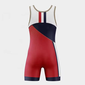 Top Selling OEM Service <b>Professional</b> Factory Customized Wrestling Singlets Breathable Quick Dry Lightweight Short Sleeve Front - Product Image 4