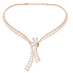 Luxury Rose Gold Diamond <b>Necklace</b> With Pear Shape Stones Romantic Bridal Wedding Jewelry Women Fine Jewelry Collection - Product Image 3