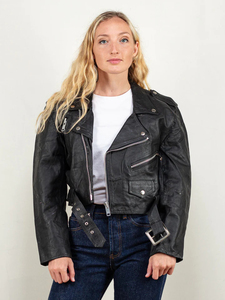 Custom <b>Vintage</b> 80s <b>Women</b>’s Black <b>Leather</b> Motorcycle Biker <b>Jacket</b>, Retro Rider Moto <b>Jacket</b> - Product Image 5