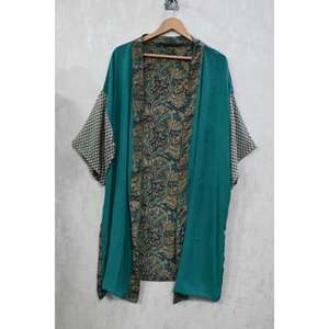 Kimono largo de seda transpirable hecho a mano, talla grande, estilo patchwork, para otoño, estilo bohemio, bata de novia, estampado, sexy - Product Image 2