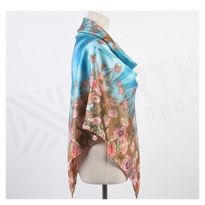 NORTH APPROACH Women's Square Silk Scarf Floral Print Elegant Multi-Functional Fashion Accessory All Seasons - Product Image 3