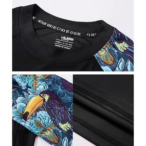 Wholesale Men Rash Guard T <b>Shirt</b> <b>Compression</b> Short Sleeve Swim <b>Shirt</b> UV Protection Custom Logo OEM - Product Image 6