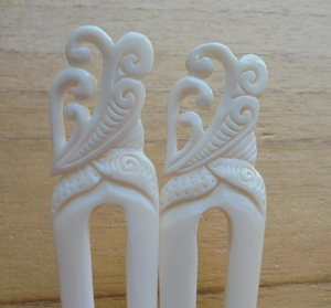ไม้เสียบผมแกะสลักด้วยมือจากกระดูกควาย งานฝีมือธรรมชาติ - Product Image 5
