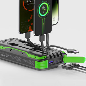 ขายส่ง เครื่องชาร์จพลังงานแสงอาทิตย์แบบพกพา 40000mAh รองรับการชาร์จเร็ว PD 20W พร้อมสายชาร์จในตัว 4 เส้น OEM SXN-PD40K-GRN พาวเวอร์แบงค์พลังงานแสงอาทิตย์ - Product Image 3
