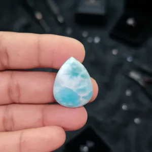 พลอยลาริมาร์ทรงหลังเบี้ยแบบเม็ดเดี่ยว |   บลูลาริมาร์ทรงคาโบชองสำหรับแหวน จี้ และต่างหู |   ขายส่งอัญมณีสำหรับทำเครื่องประดับ - Product Image 4