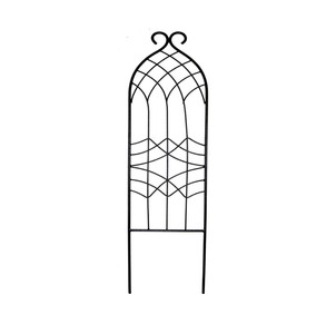 Elegant Black Iron <b>Trellis</b> with Scroll Design for Garden Plants and Decorative Landscaping - Product Image 2