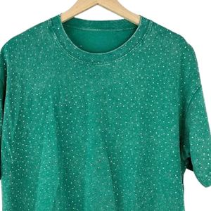 Hot Selling Mens T-shirts Casual Short Sleeve O-Neck 260g Worsted Fabric DFT Printing Rhinestone Fashion 100% Cotton - Product Image 6