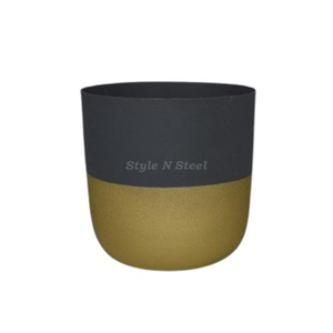 Two Tone Color Iron Powder Coated Durable Multi-Purpose Modern Classic Floor & Indoor Outdoor Planter Drainage - Product Image 1