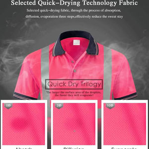 Camiseta Polo Reflectante de Alta Visibilidad para Hombre, Ropa de Seguridad Laboral para Verano, Gran Venta - Product Image 3