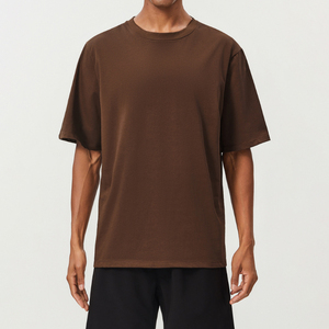 Camiseta de Manga Corta Oversize para Hombre, Cuello Redondo, Color Sólido, Diseño Liso, Tejido Jersey Casual, 100% Algodón, Transpirable, Corte Regular - Product Image 3
