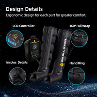 Masseur pour pieds et jambes à compression d'air 4 chambres, portable, sans fil, rechargeable, pour la récupération sportive et l'usage domestique, CE OEM ODM