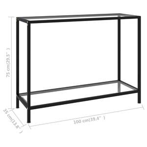 Tavolo Console in Vetro Temperato Trasparente e Nero, Modello Semplice di Medie Dimensioni - Product Image 6