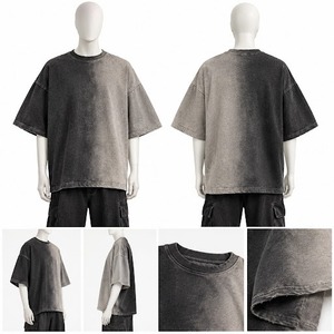 T-shirt décontracté à manches courtes et col rond pour homme, coupe ajustée, 100% coton respirant - Product Image 1